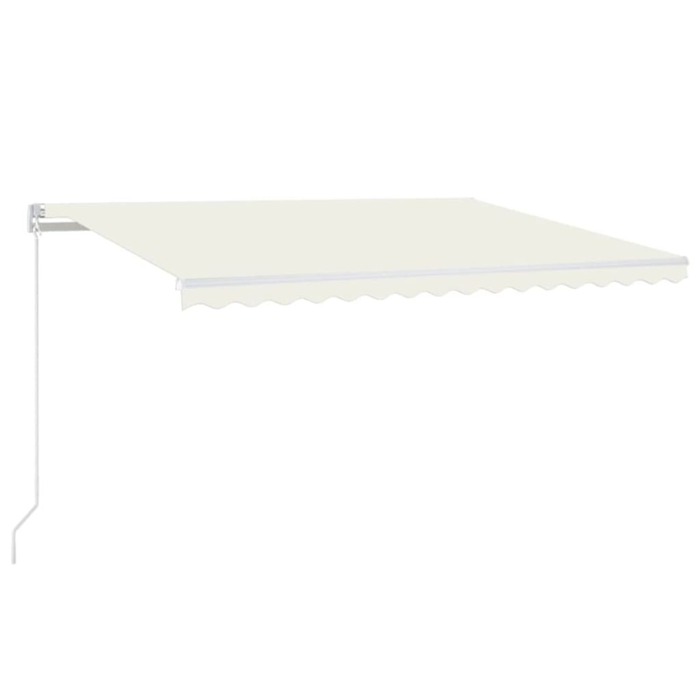 vidaXL Τέντα Συρόμενη Χειροκίνητη με LED Κρεμ 400 x 350 εκ.