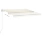 vidaXL Τέντα Συρόμενη Χειροκίνητη με LED Κρεμ 400 x 350 εκ.