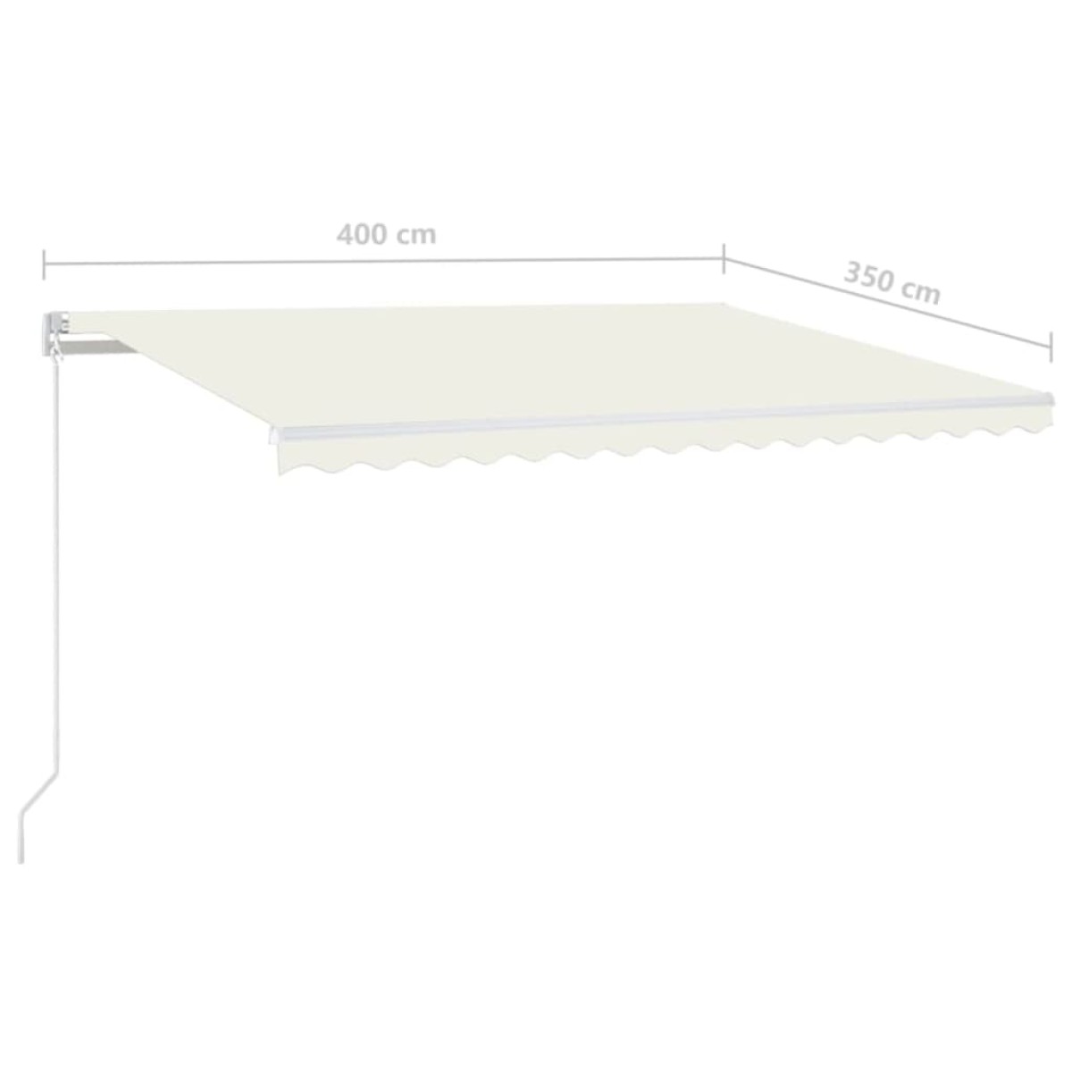 vidaXL Τέντα Συρόμενη Χειροκίνητη με LED Κρεμ 400 x 350 εκ.