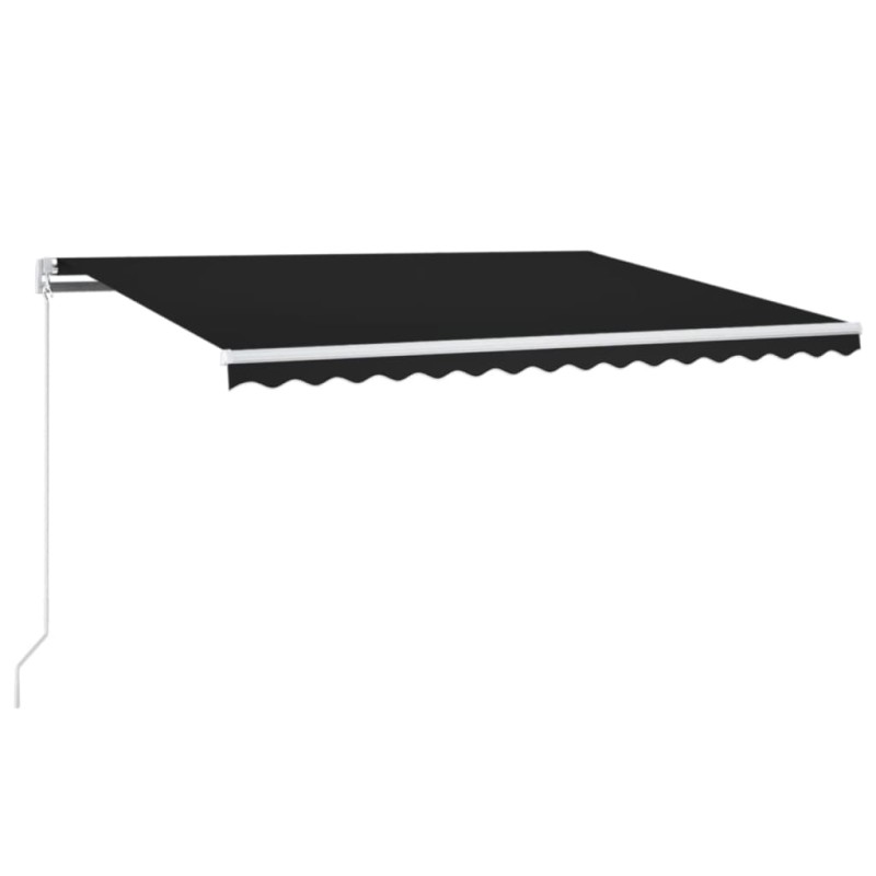 vidaXL Τέντα Συρόμενη Χειροκίνητη με LED Ανθρακί 400 x 350 εκ.