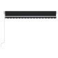vidaXL Τέντα Συρόμενη Χειροκίνητη με LED Ανθρακί 400 x 350 εκ.