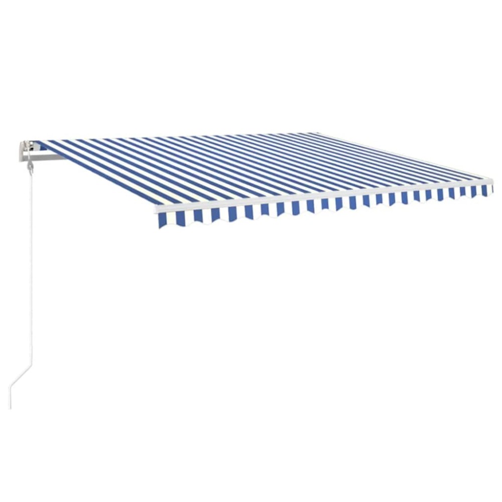 vidaXL Τέντα Αυτόματη με LED & Αισθ. Ανέμου Μπλε/Λευκό 450 x 350 εκ.