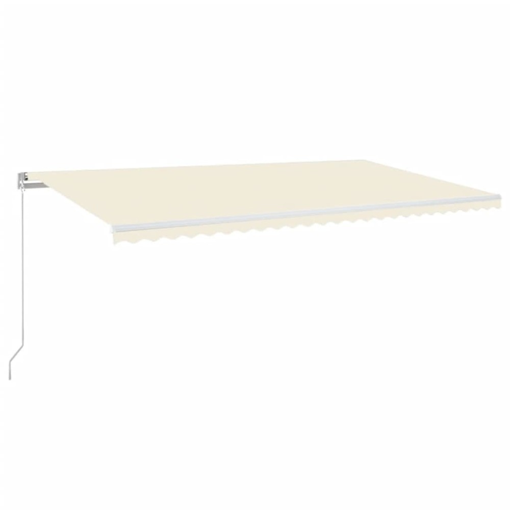 vidaXL Τέντα Συρόμενη Χειροκίνητη με LED Κρεμ 600 x 350 εκ.