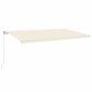 vidaXL Τέντα Συρόμενη Χειροκίνητη με LED Κρεμ 600 x 350 εκ.