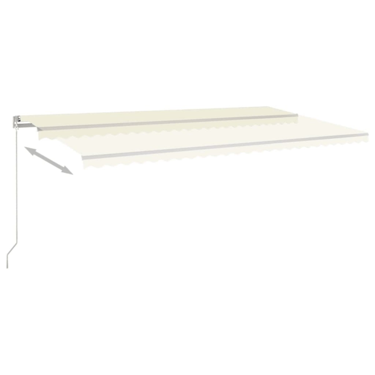 vidaXL Τέντα Συρόμενη Χειροκίνητη με LED Κρεμ 600 x 350 εκ.