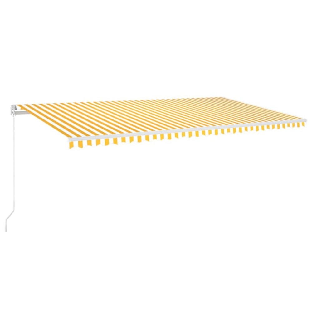 vidaXL Τέντα Συρόμενη Χειροκίνητη με LED Κίτρινο / Λευκό 600x350 εκ.