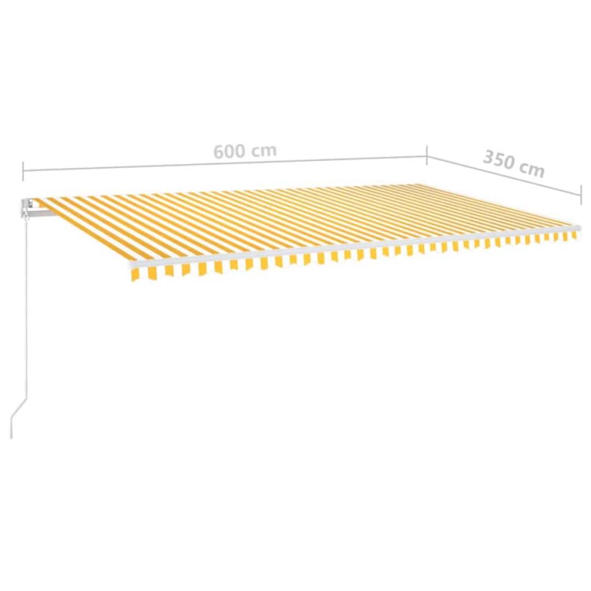 vidaXL Τέντα Συρόμενη Χειροκίνητη με LED Κίτρινο / Λευκό 600x350 εκ.