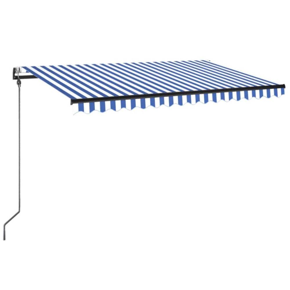 vidaXL Τέντα Αυτόματη με LED & Αισθητήρα Ανέμου Μπλε/Λευκό 300x250 εκ.