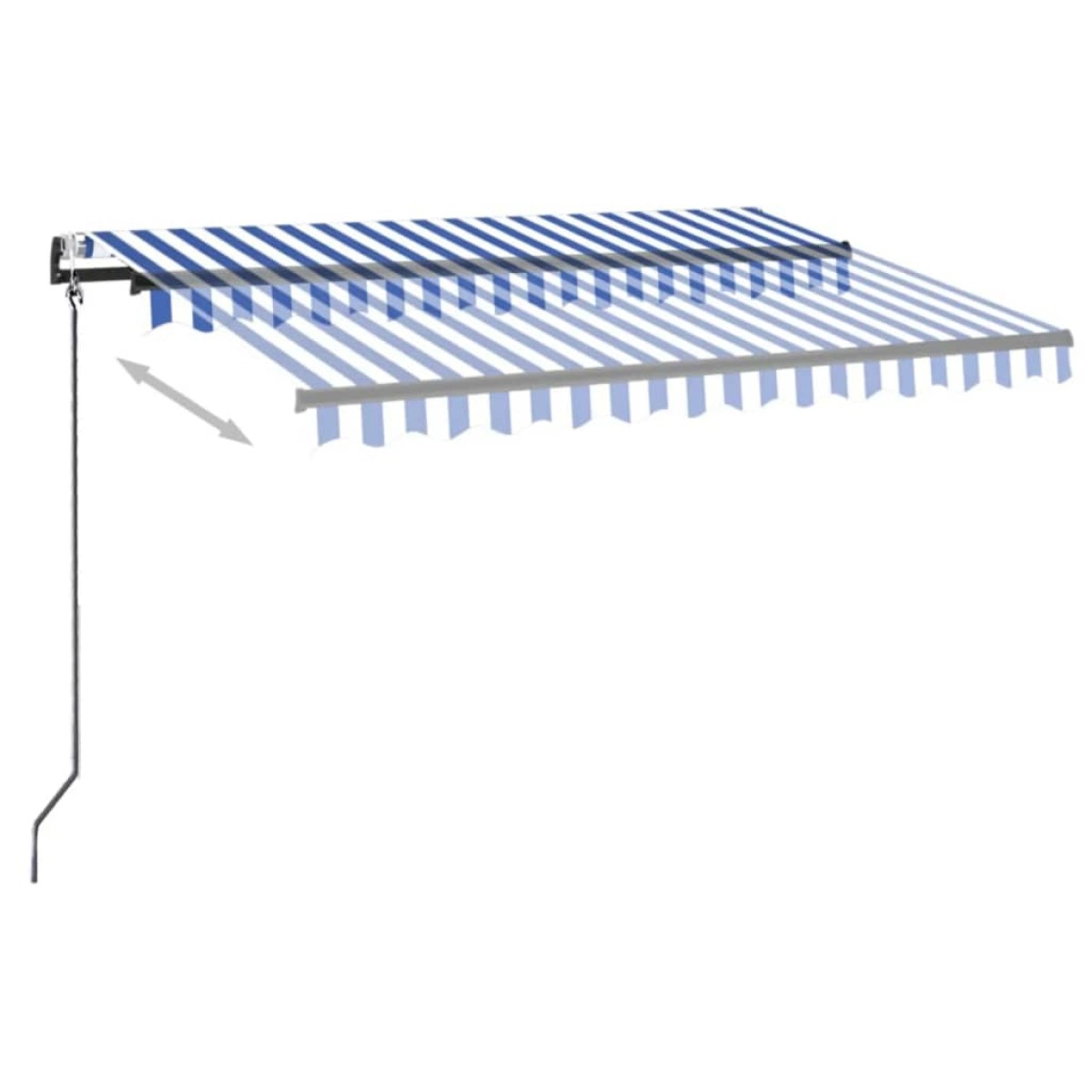 vidaXL Τέντα Αυτόματη με LED & Αισθητήρα Ανέμου Μπλε/Λευκό 300x250 εκ.