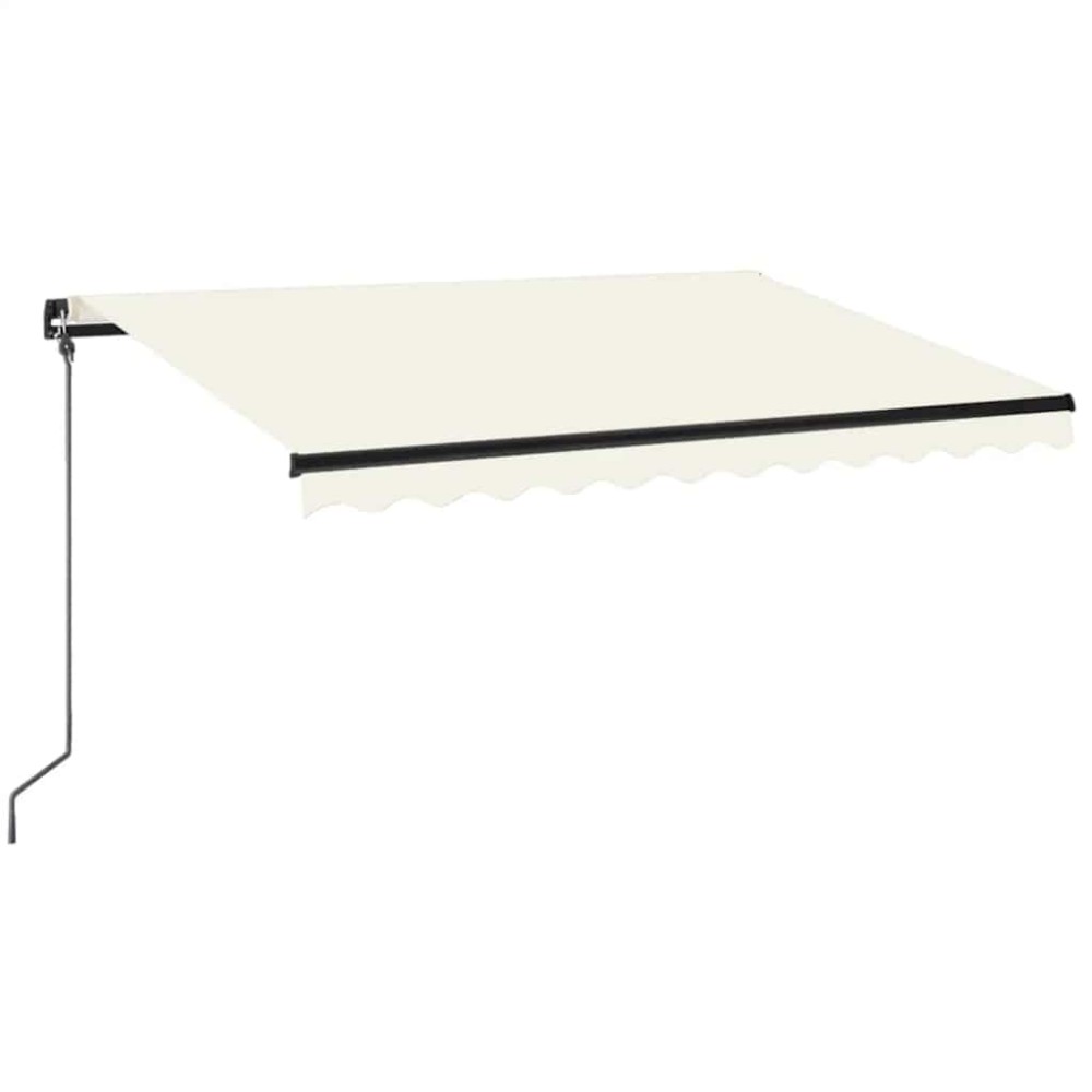vidaXL Τέντα Συρόμενη Χειροκίνητη με LED Κρεμ 350 x 250 εκ.
