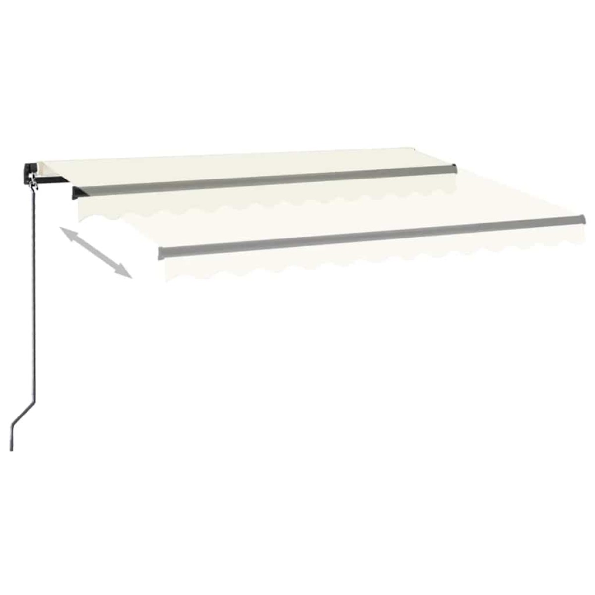 vidaXL Τέντα Συρόμενη Χειροκίνητη με LED Κρεμ 350 x 250 εκ.