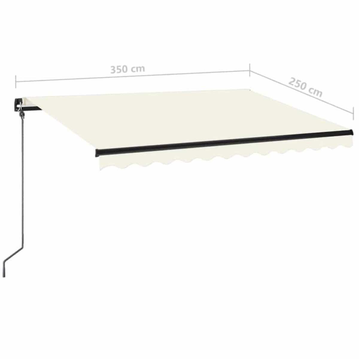 vidaXL Τέντα Συρόμενη Χειροκίνητη με LED Κρεμ 350 x 250 εκ.