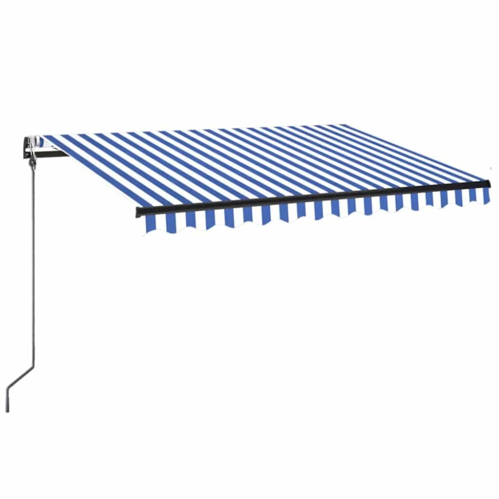 vidaXL Τέντα Αυτόματη με LED & Αισθητήρα Ανέμου Μπλε/Λευκό 350x250 εκ.