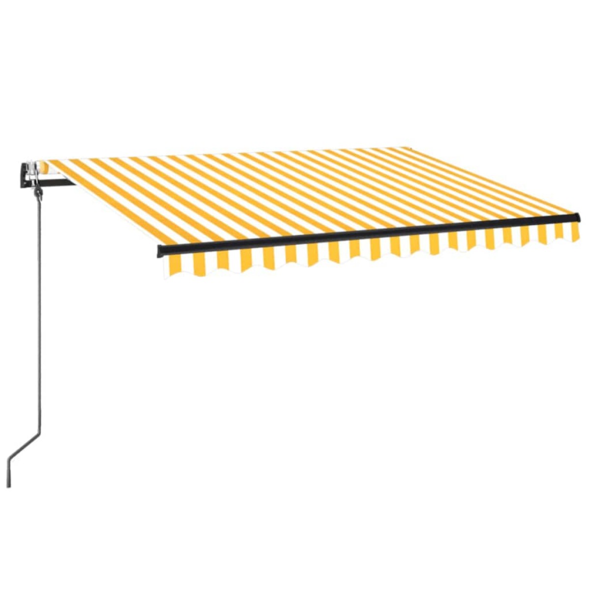 vidaXL Τέντα Αυτόματη με LED & Αισθ. Ανέμου Κίτρινο/Λευκό 350x250 εκ.