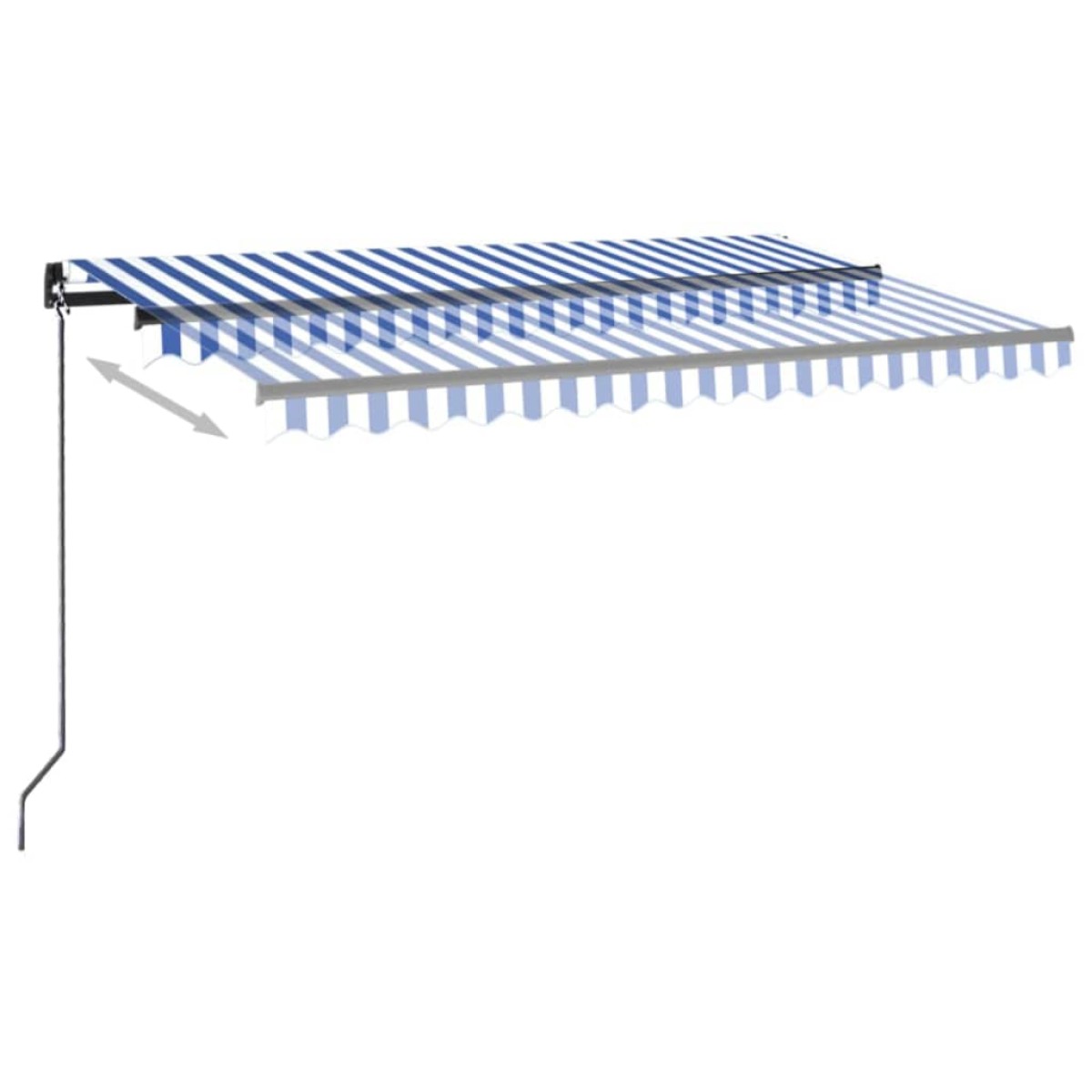 vidaXL Τέντα Συρόμενη Χειροκίνητη με LED Μπλε / Λευκό 400 x 300 εκ.