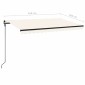 vidaXL Τέντα Συρόμενη Χειροκίνητη με LED Κρεμ 450 x 300 εκ.