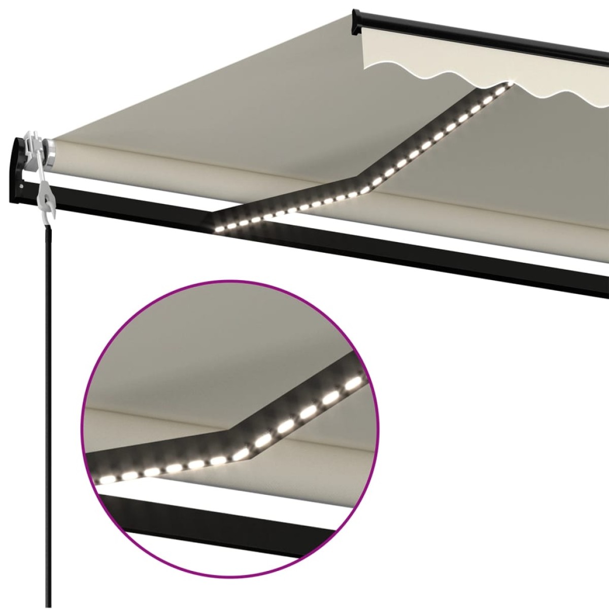 vidaXL Τέντα Αυτόματη με LED & Αισθητήρα Ανέμου Κρεμ 400x350 εκ.