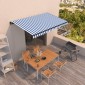 vidaXL Τέντα Συρόμενη Χειροκίνητη Μπλε / Λευκό 450 x 350 εκ.