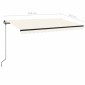 vidaXL Τέντα Συρόμενη Χειροκίνητη με LED Κρεμ 450 x 350 εκ.