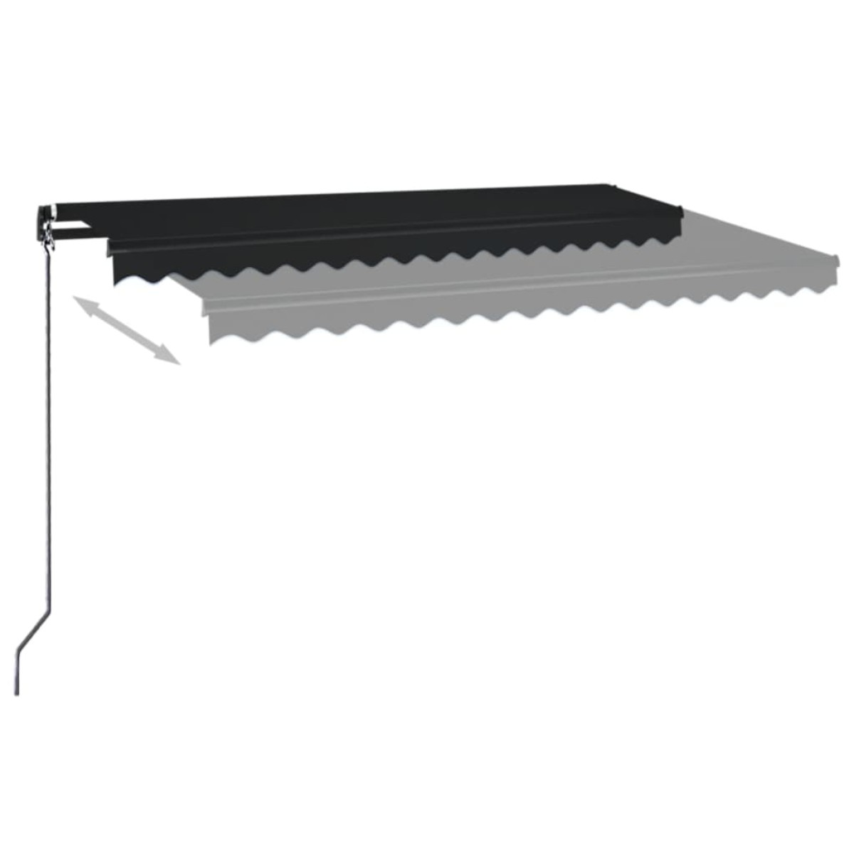 vidaXL Τέντα Συρόμενη Χειροκίνητη με LED Ανθρακί 450 x 350 εκ.