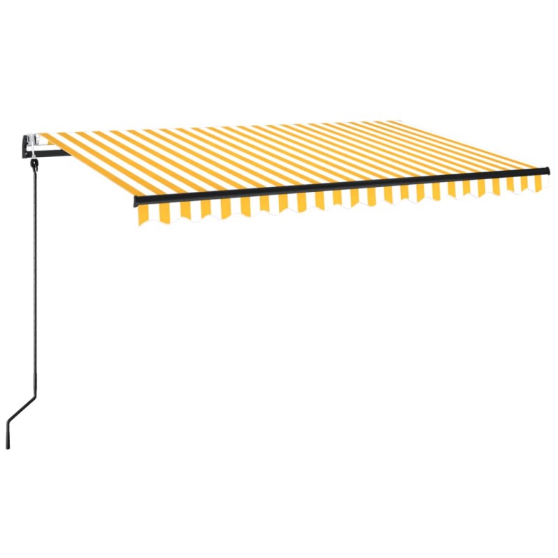 vidaXL Τέντα Συρόμενη Αυτόματη Κίτρινο / Λευκό 450 x 350 εκ.