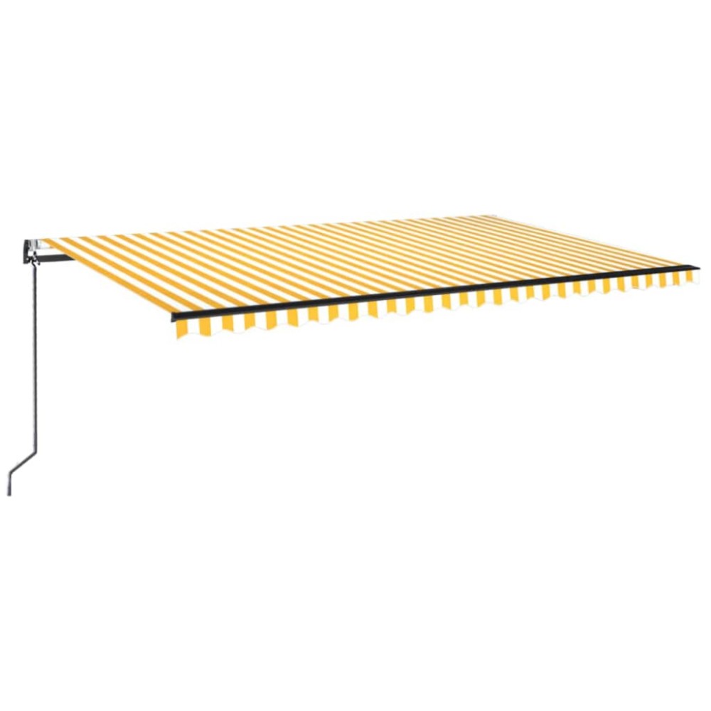 vidaXL Τέντα Συρόμενη Αυτόματη Κίτρινο / Λευκό 500x350 εκ.