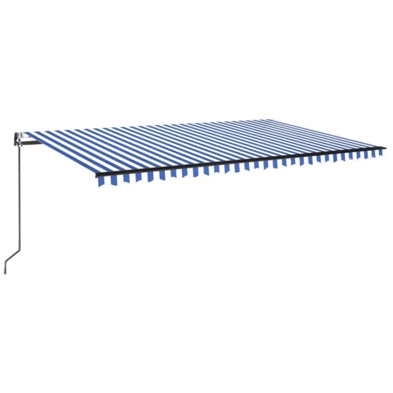 vidaXL Τέντα Αυτόματη με LED & Αισθ. Ανέμου Μπλε / Λευκό 500x350 εκ.