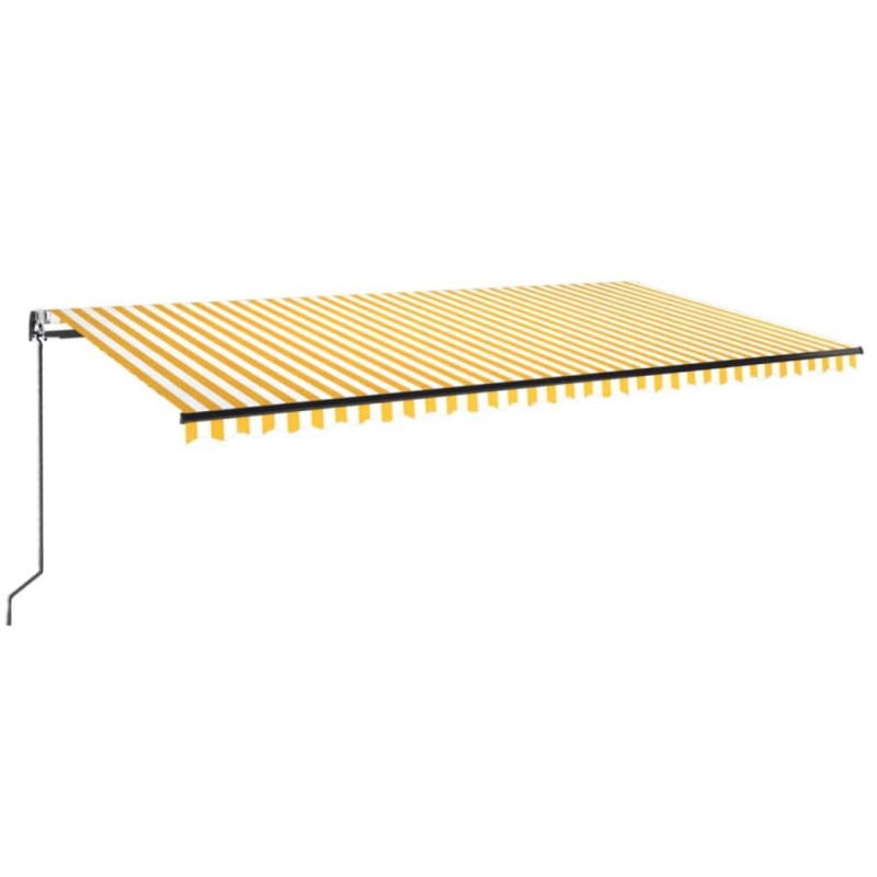 vidaXL Τέντα Συρόμενη Αυτόματη Κίτρινο / Λευκό 600x350 εκ.