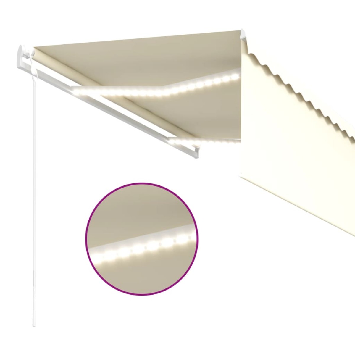 vidaXL Τέντα Αυτόματη με Σκίαστρο/LED και Αισθ. Ανέμου Κρεμ 3,5 x 2,5μ