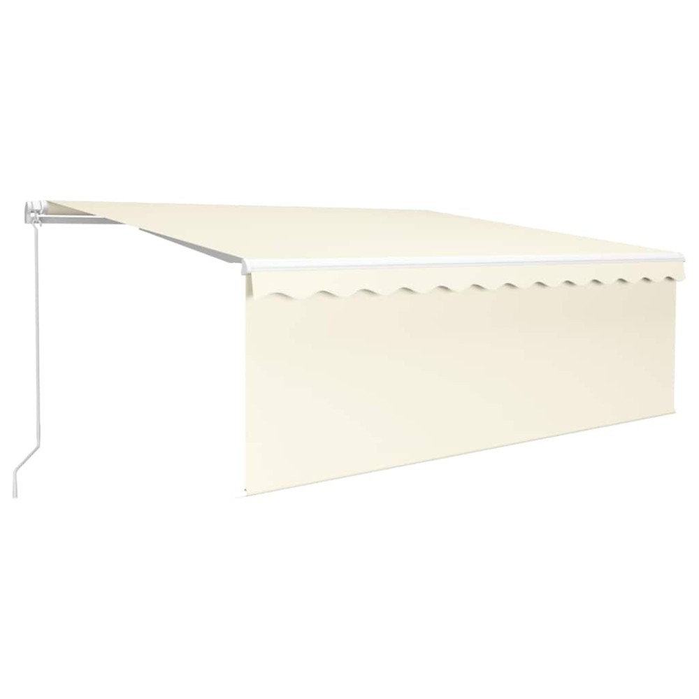 vidaXL Τέντα Συρόμενη Χειροκίνητη με Σκίαστρο & LED Κρεμ 4 x 3 μ.