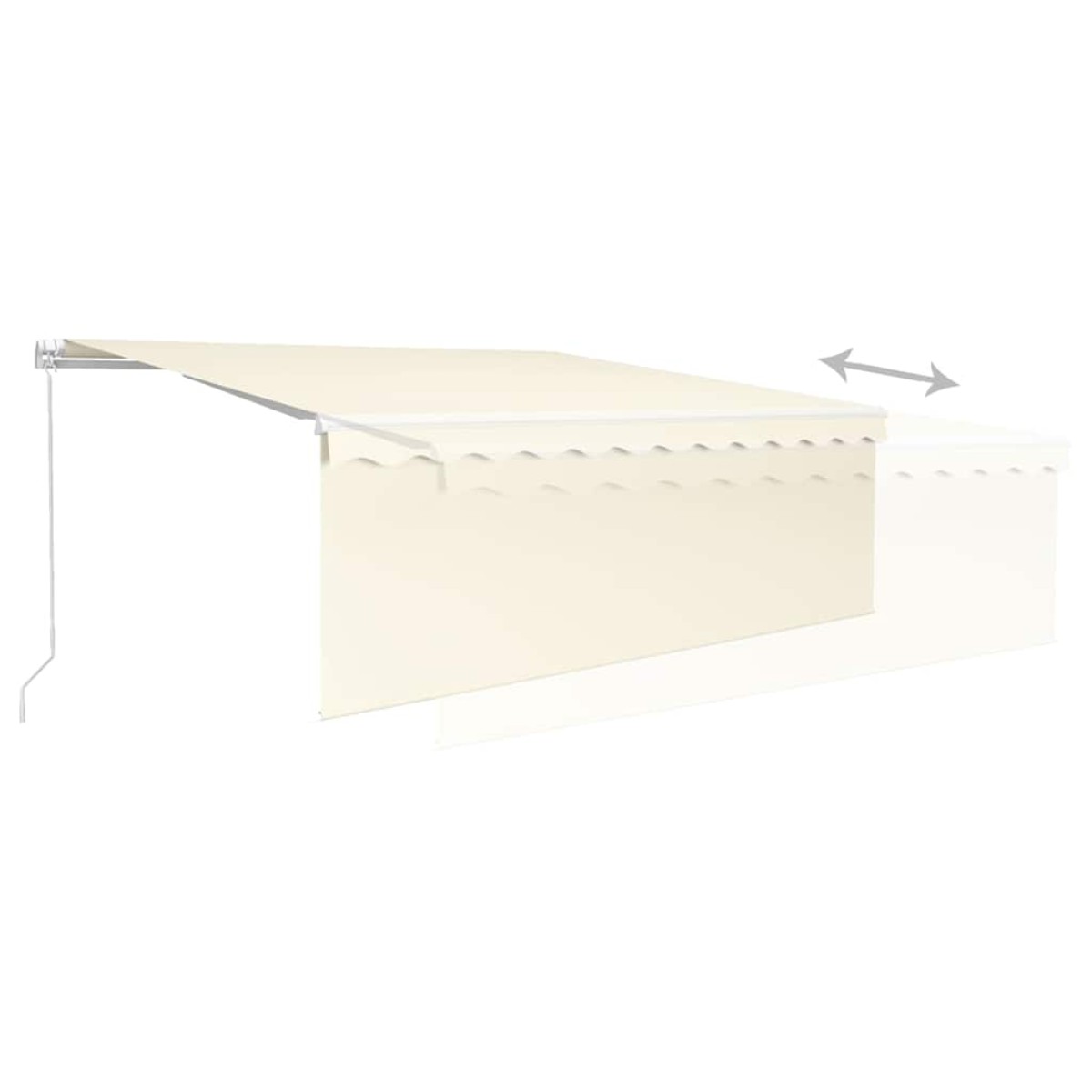vidaXL Τέντα Συρόμενη Χειροκίνητη με Σκίαστρο & LED Κρεμ 4 x 3 μ.