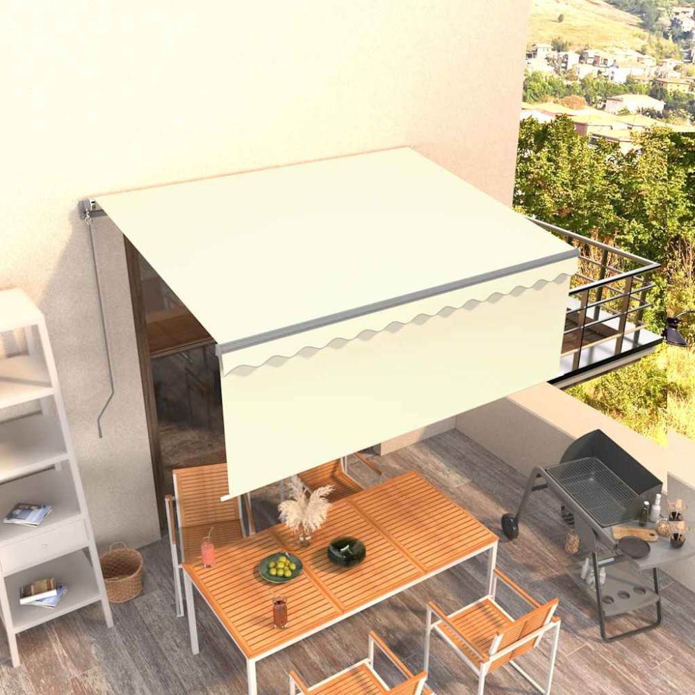 vidaXL Τέντα Συρόμενη Χειροκίνητη με Σκίαστρο Κρεμ 3 x 2,5 μ.