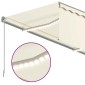 vidaXL Τέντα Συρόμενη Χειροκίνητη με Σκίαστρο & LED Κρεμ 3 x 2,5 μ.