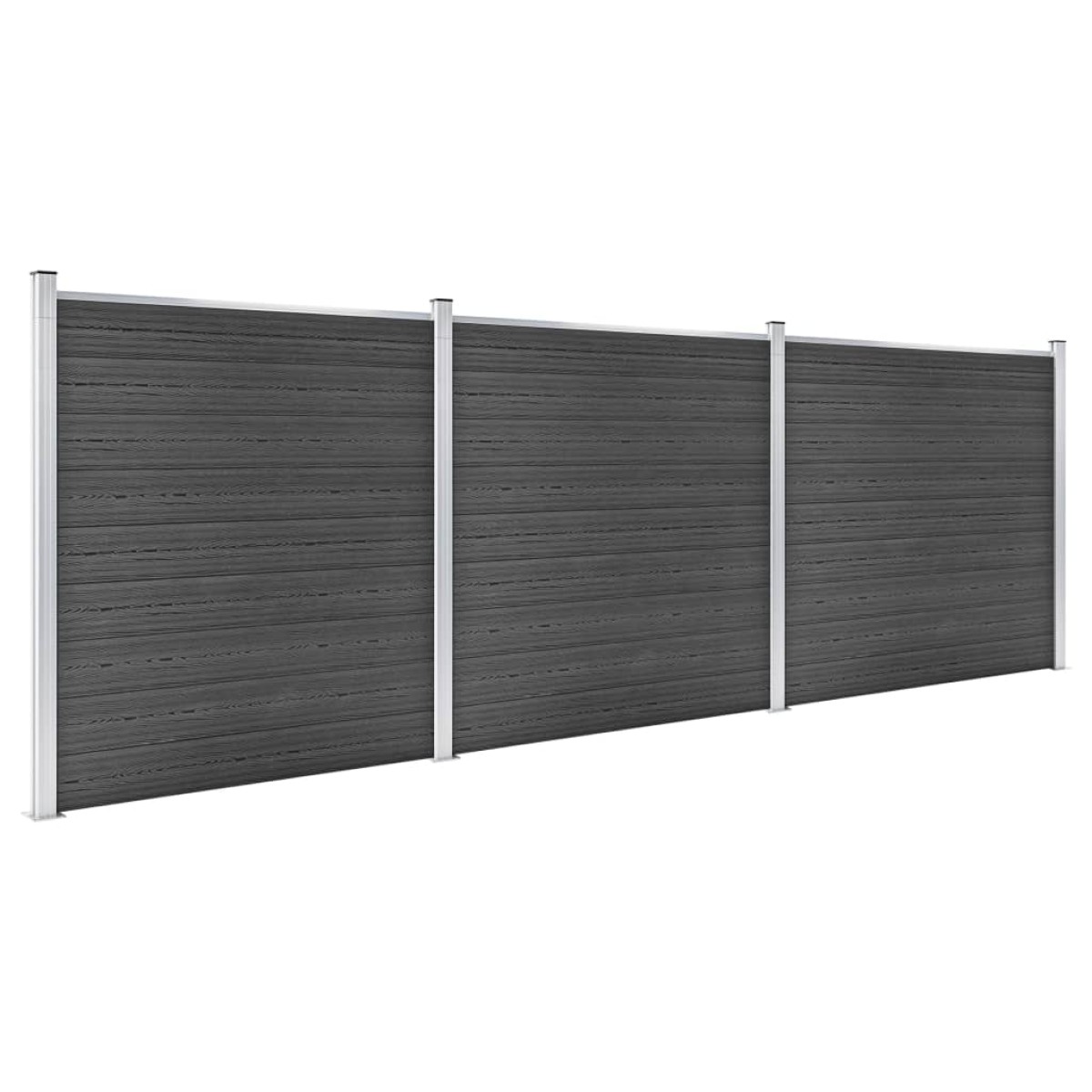 vidaXL Σετ Πάνελ Περίφραξης Μαύρο 526 x 186 εκ. από WPC