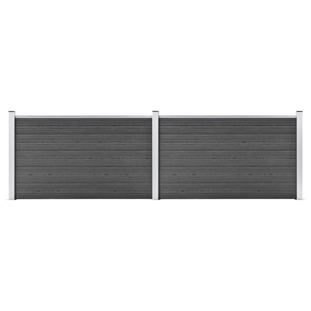 vidaXL Σετ Πάνελ Περίφραξης Μαύρο 353 x 105 εκ. από WPC