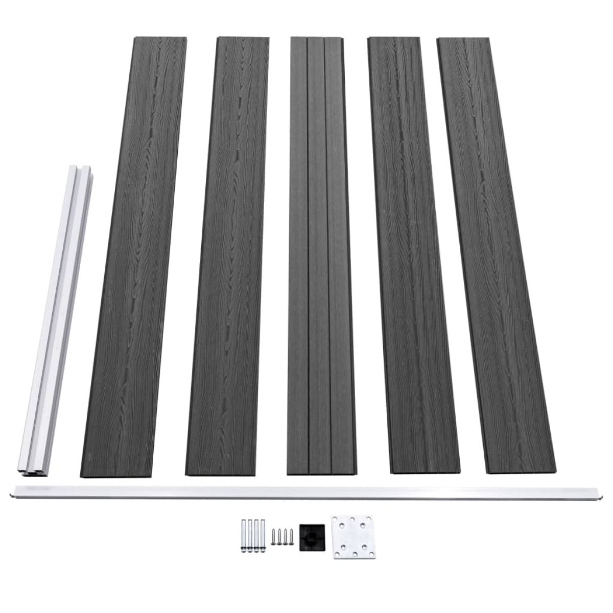 vidaXL Σετ Πάνελ Περίφραξης Μαύρο 872 x 105 εκ. από WPC