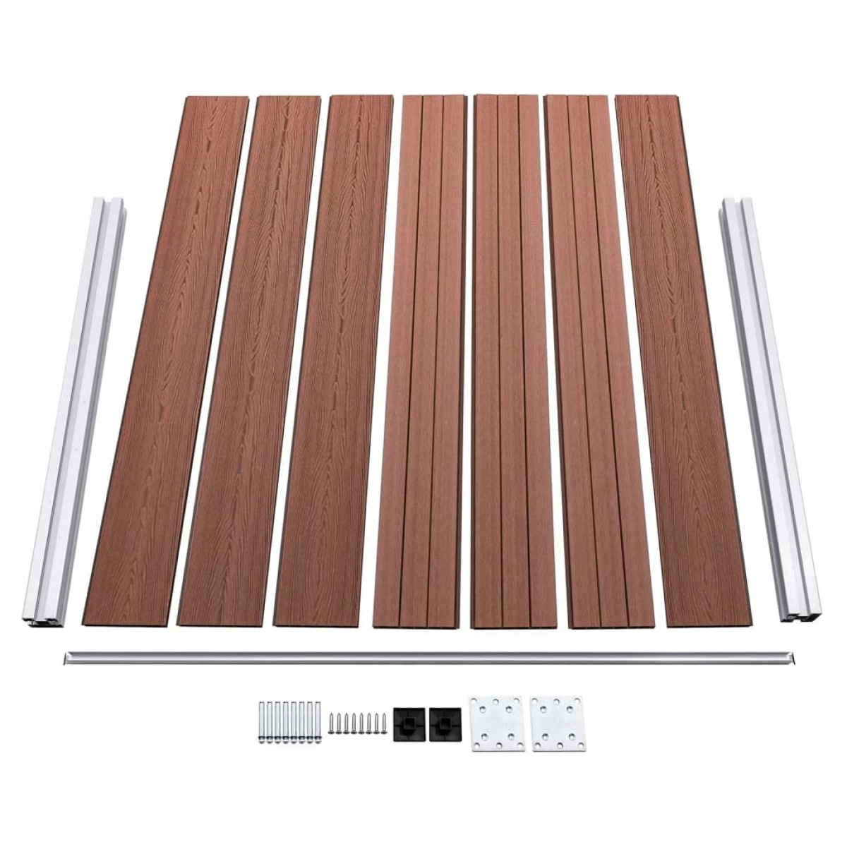 vidaXL Σετ Πάνελ Περίφραξης Καφέ 699 x 146 εκ. από WPC