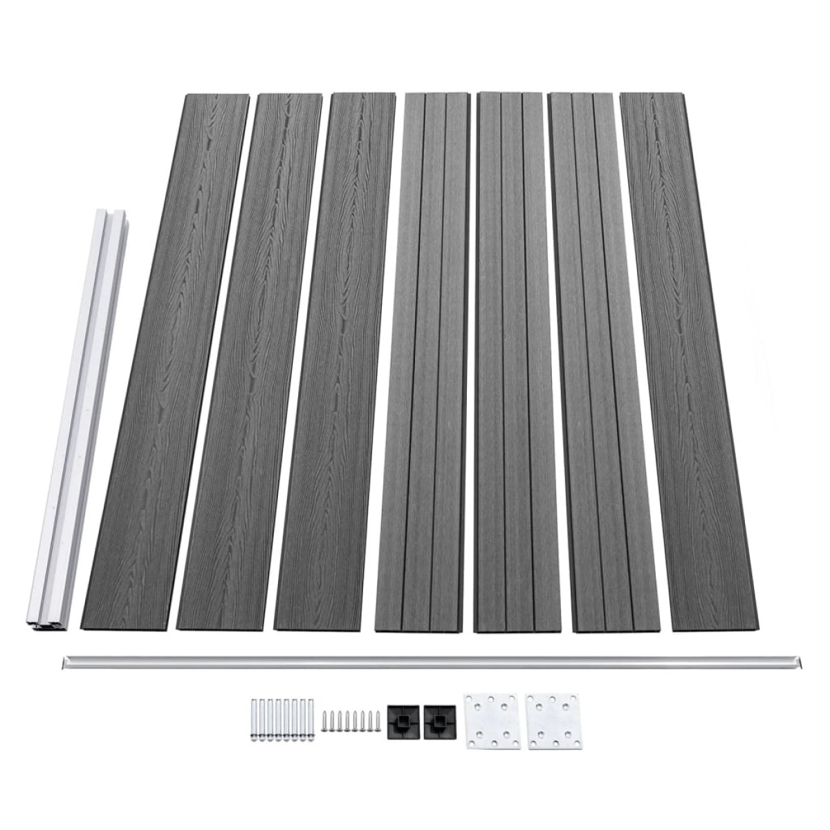 vidaXL Σετ Πάνελ Περίφραξης Γκρι 353 x 146 εκ. από WPC