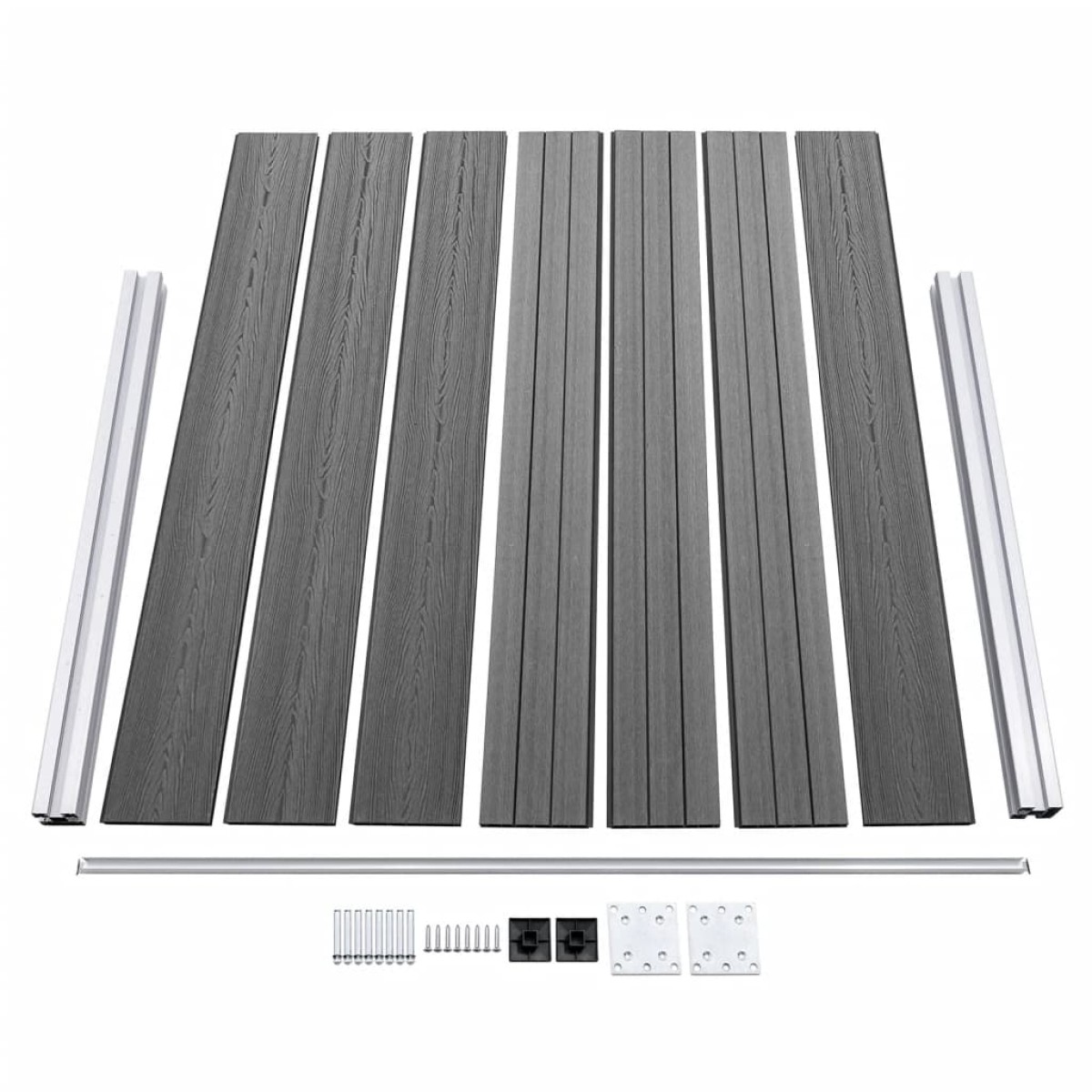 vidaXL Σετ Πάνελ Περίφραξης Γκρι 353 x 146 εκ. από WPC