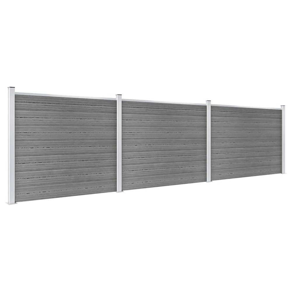 vidaXL Σετ Πάνελ Περίφραξης Γκρι 526 x 146 εκ. από WPC