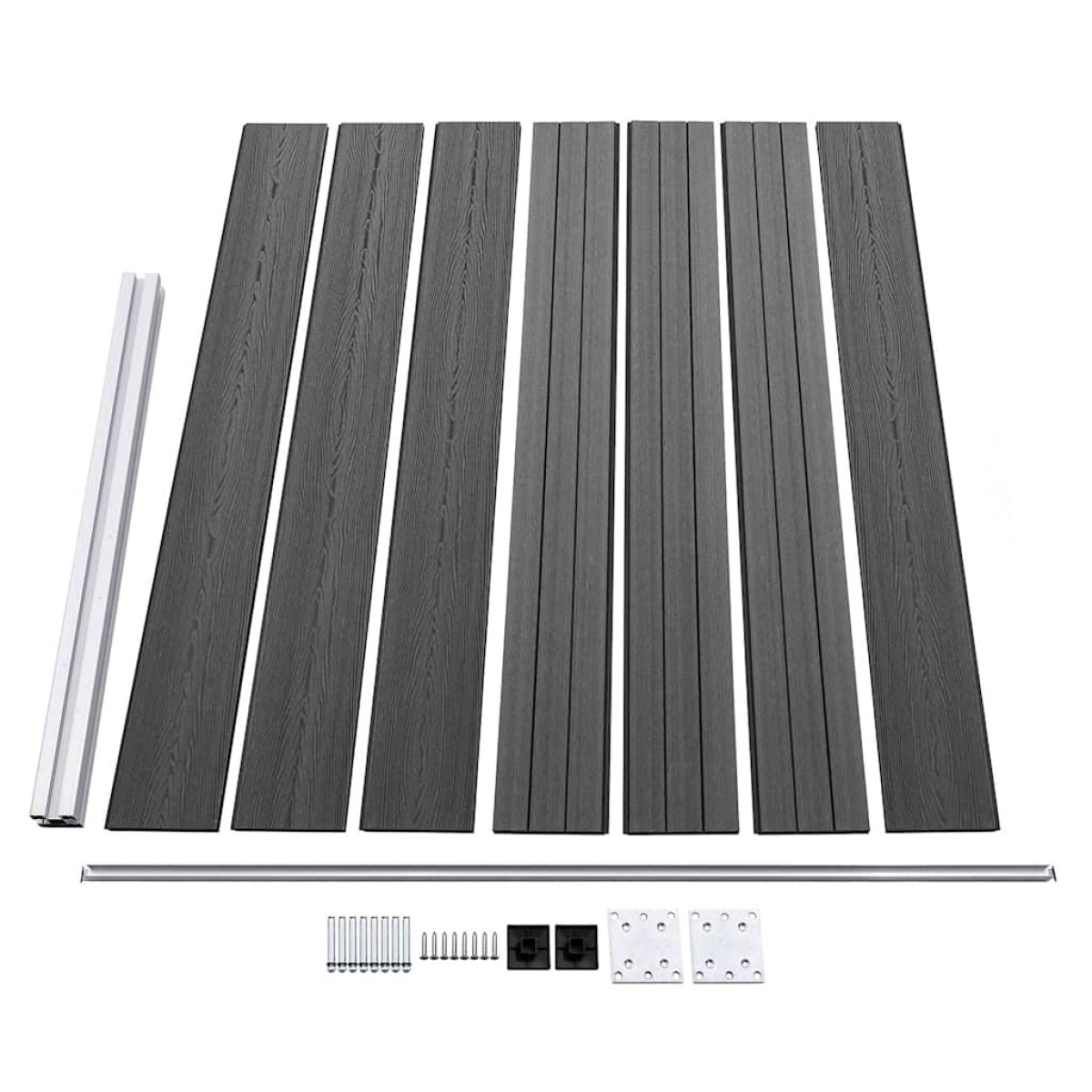 vidaXL Σετ Πάνελ Περίφραξης Μαύρο 353 x 146 εκ. από WPC