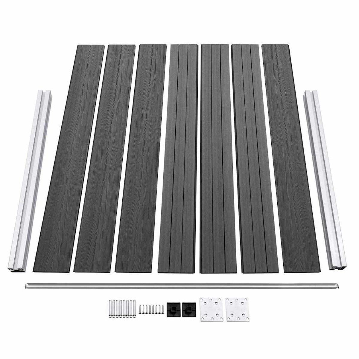 vidaXL Σετ Πάνελ Περίφραξης Μαύρο 353 x 146 εκ. από WPC
