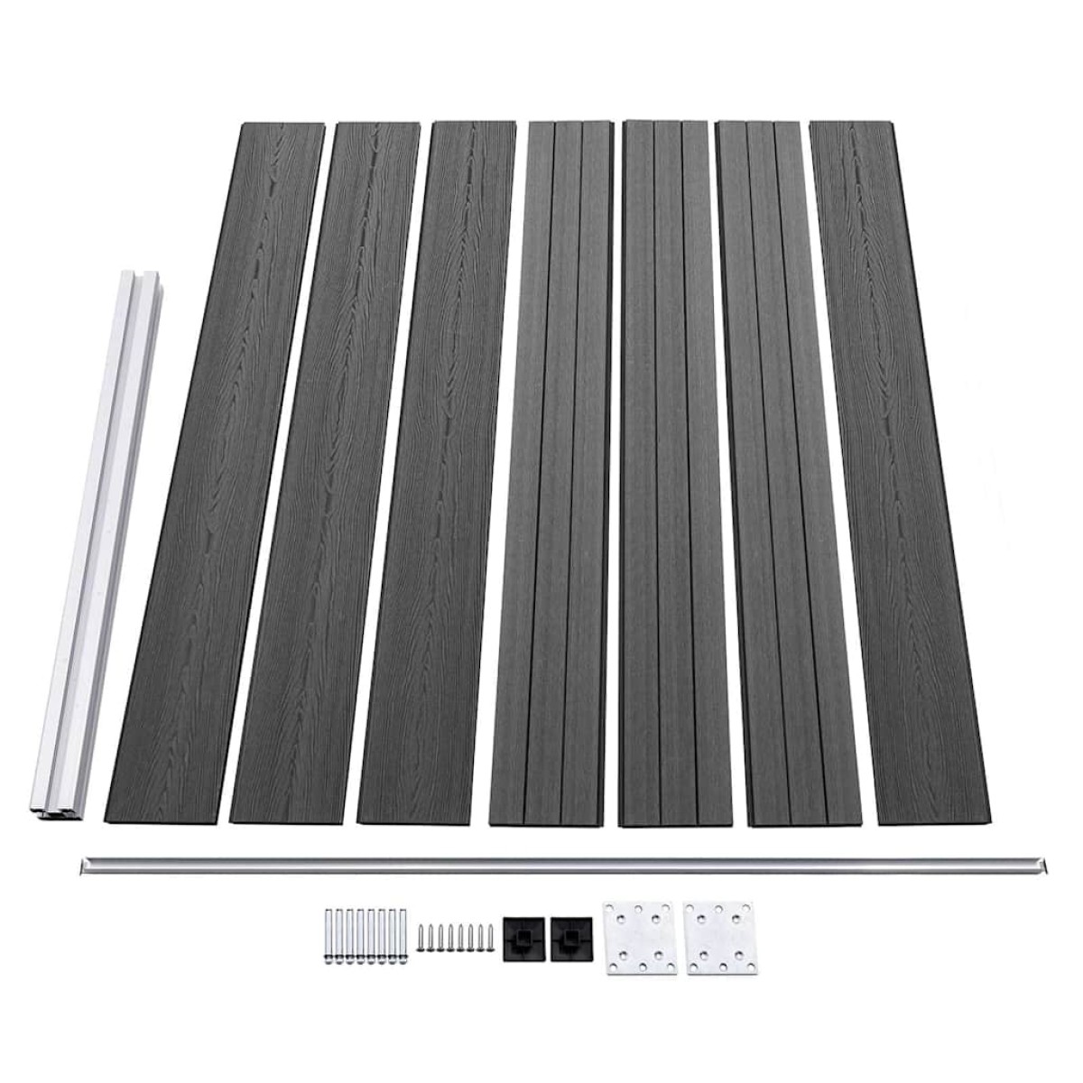 vidaXL Σετ Πάνελ Περίφραξης Μαύρο 526 x 146 εκ. από WPC