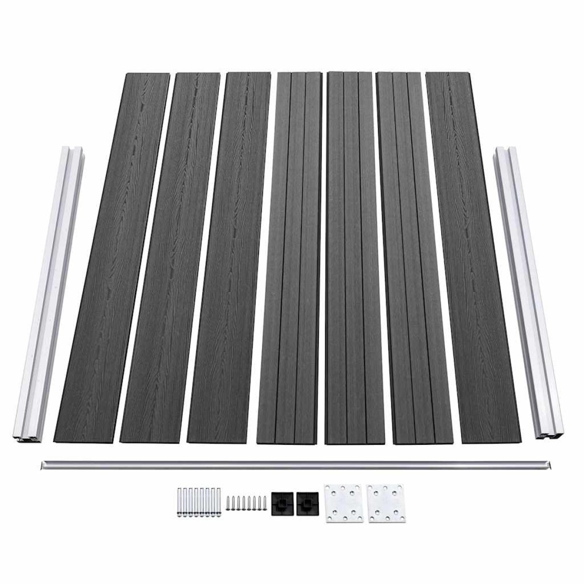vidaXL Σετ Πάνελ Περίφραξης Μαύρο 526 x 146 εκ. από WPC