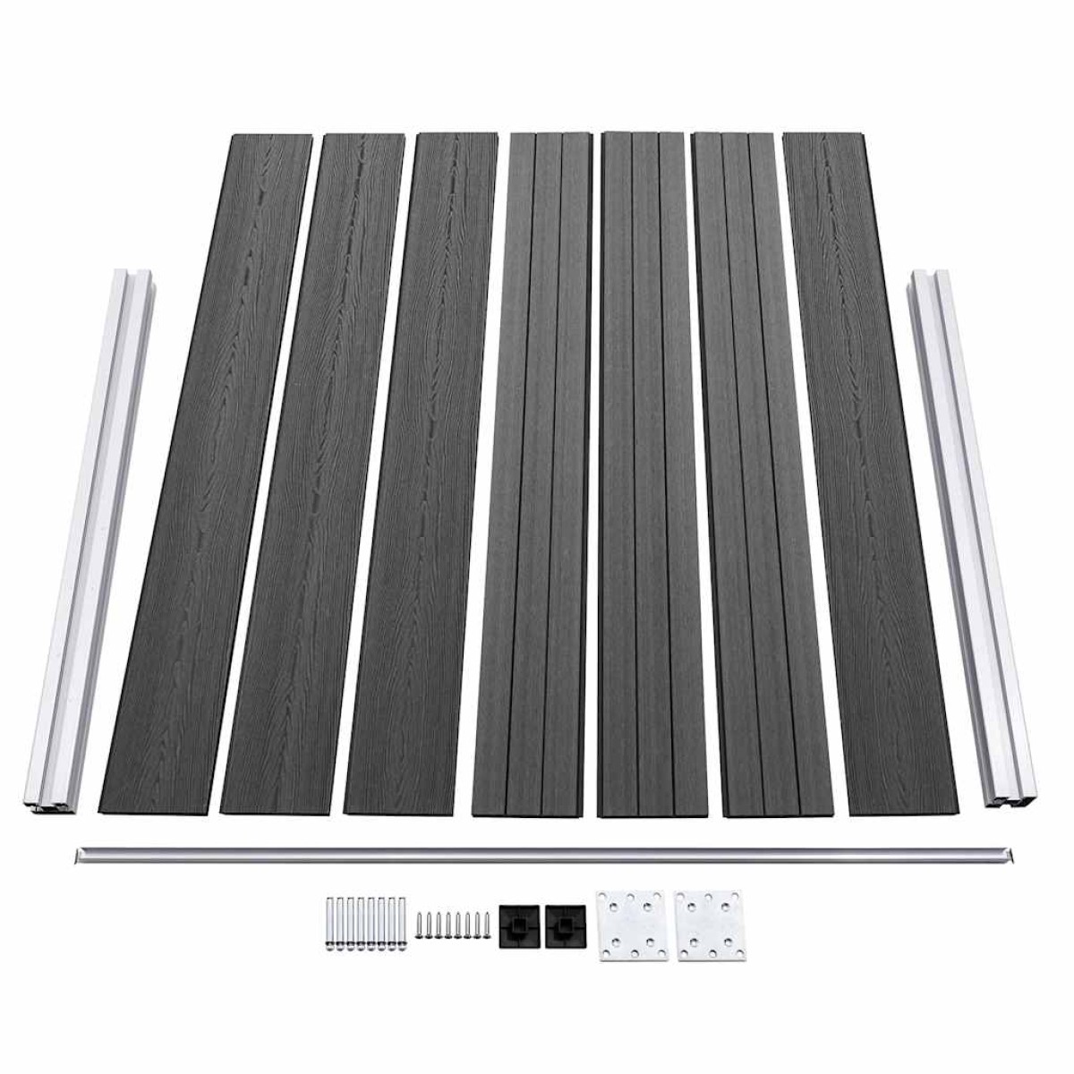 vidaXL Σετ Πάνελ Περίφραξης Μαύρο 872 x 146 εκ. από WPC