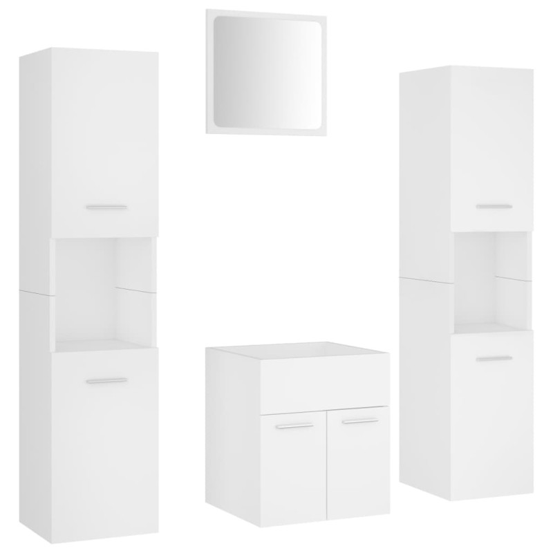vidaXL Σετ Επίπλων Μπάνιου Λευκό από Μοριοσανίδα