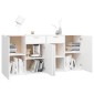 vidaXL Μπουφές Λευκός 160 x 36 x 75 εκ. από Μοριοσανίδα (2x805770)