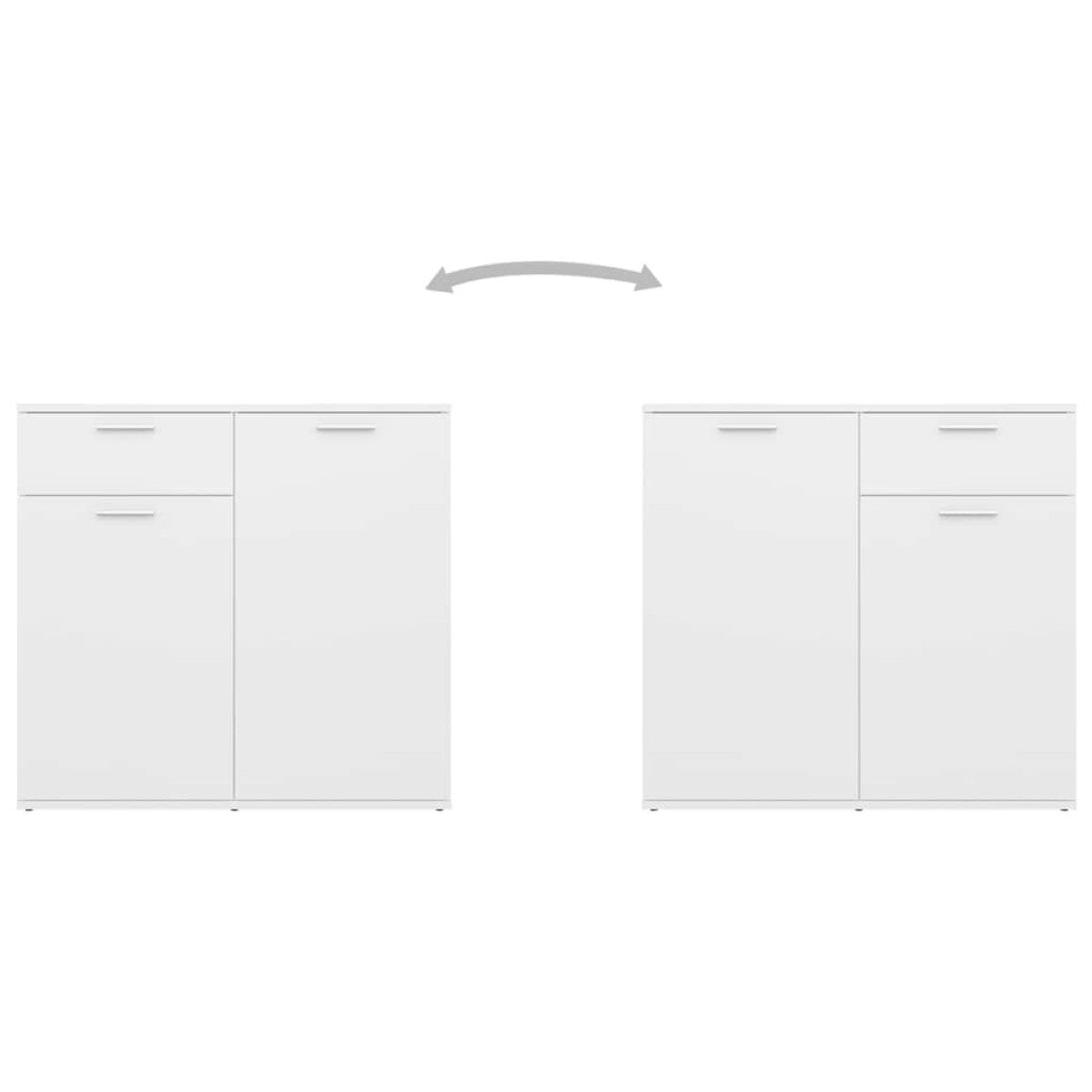 vidaXL Μπουφές Λευκός 160 x 36 x 75 εκ. από Μοριοσανίδα (2x805770)