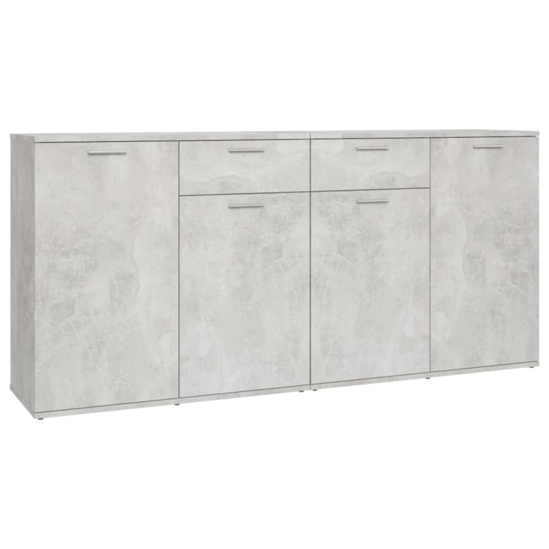vidaXL Μπουφές Γκρι Σκυροδέματος 160 x 36 x 75 εκ. από Επεξ. Ξύλο