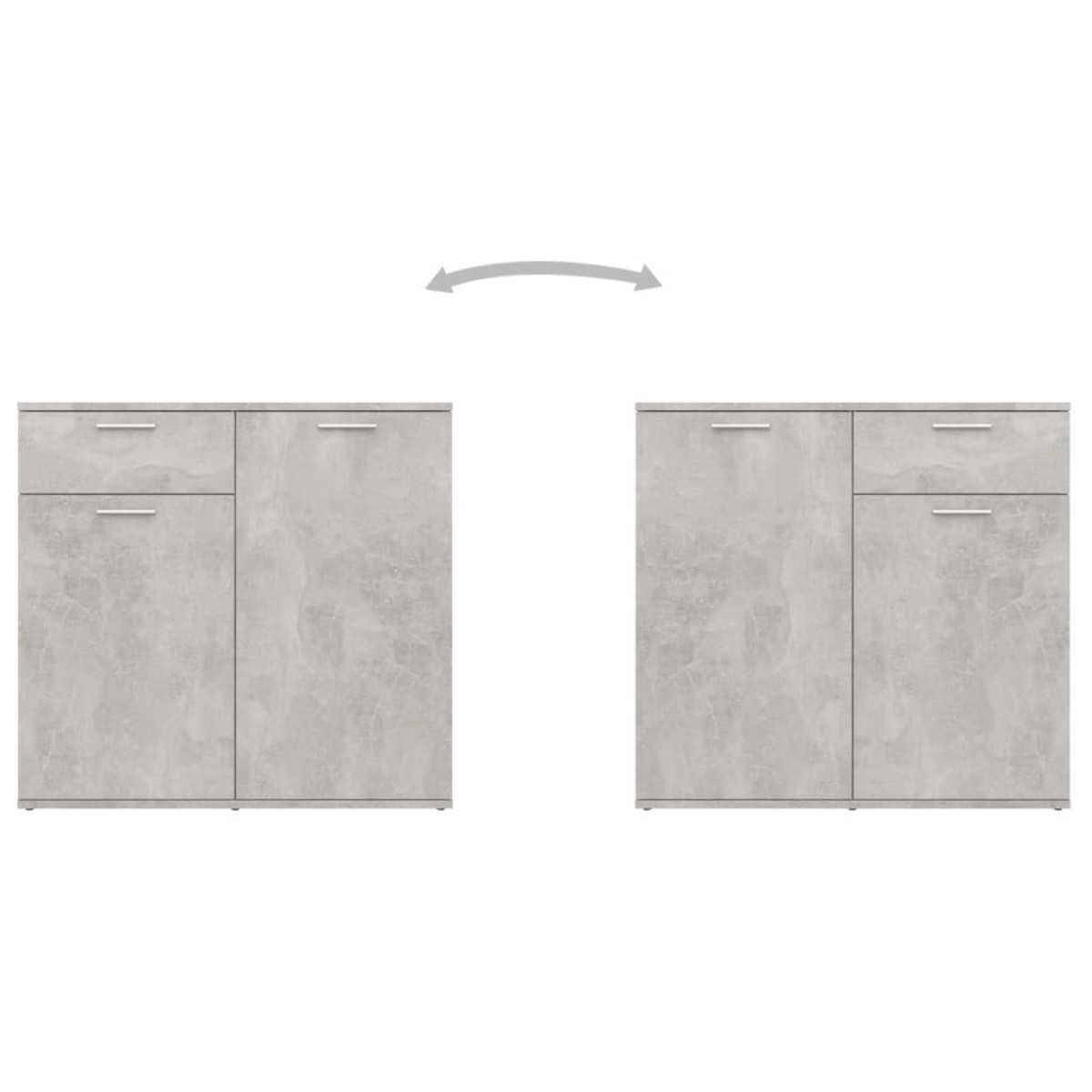 vidaXL Μπουφές Γκρι Σκυροδέματος 160 x 36 x 75 εκ. από Μοριοσανίδα